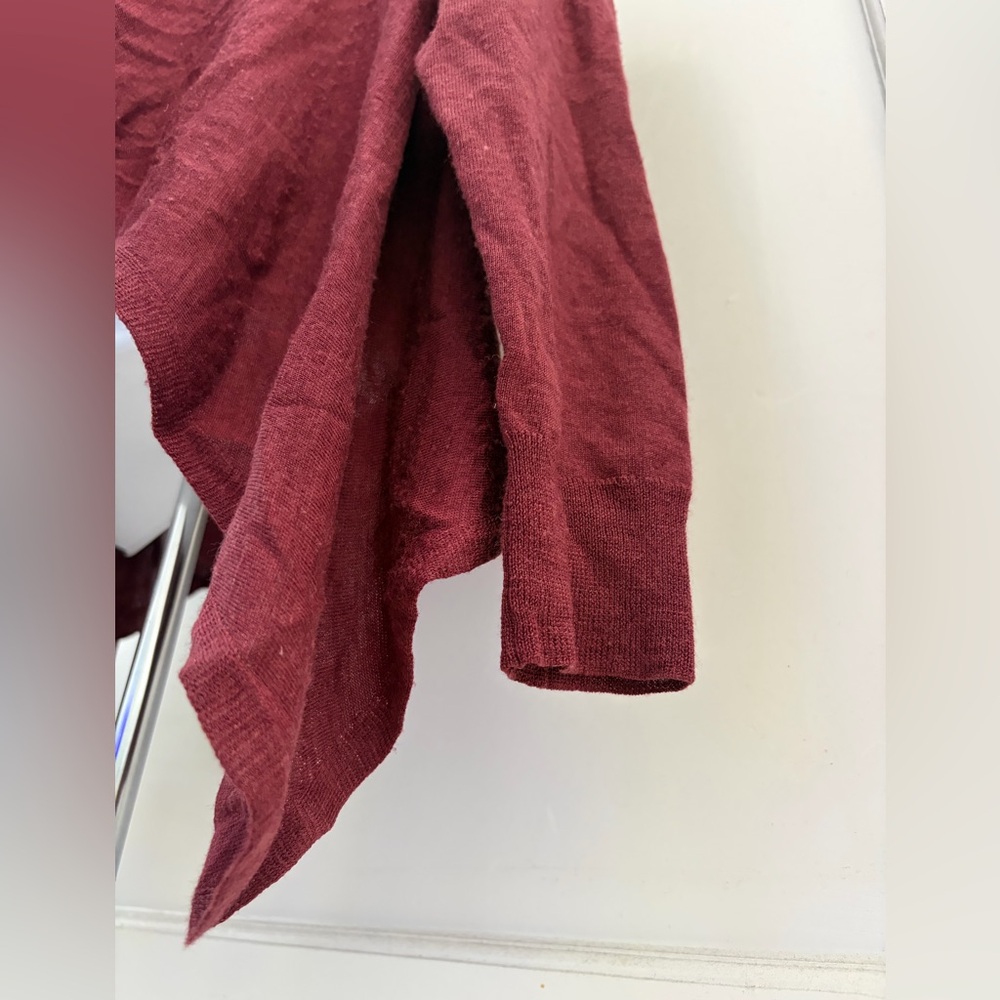Eileen Fisher Asymmetrical Knit Sweater - Deep Burgundy - Picture 3 of 8